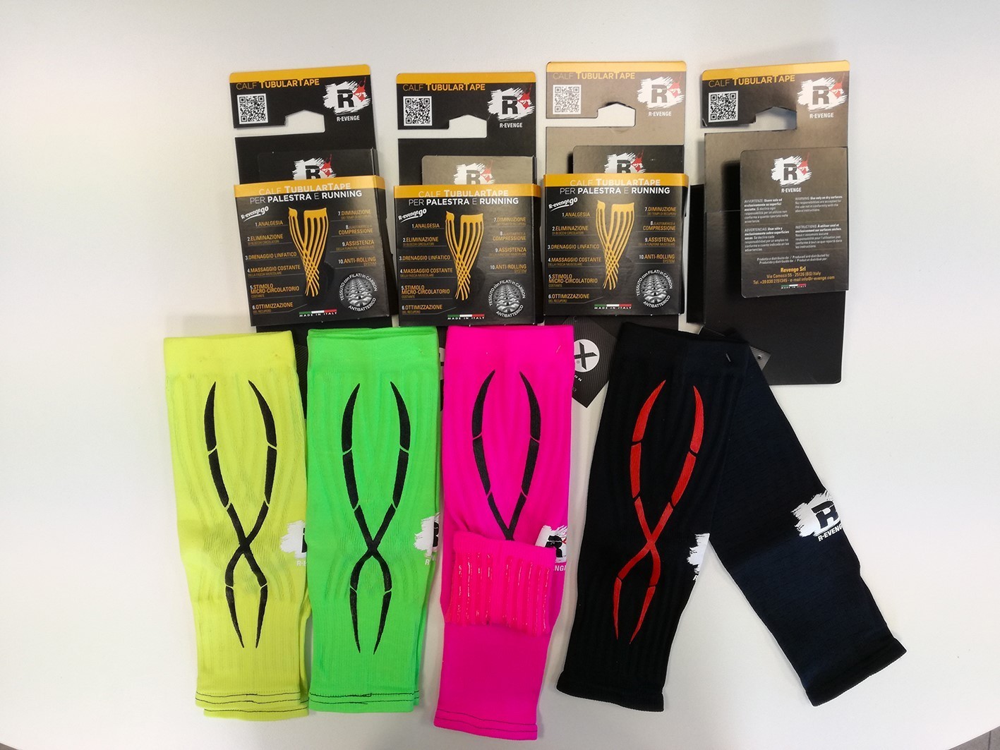 R-Evenge Calf Compression Technical Tubular Beinlinge basierend auf Kinesiotaping